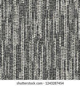 Monochrome Chaos Stroke Broken Graphic Motif. Seamless Pattern.