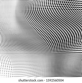 Monochrome chaotic half-tone texture. Vector black and white background of dots