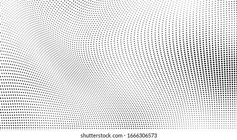 Monochrome chaotic half-tone texture. Vector black and white background of dots
