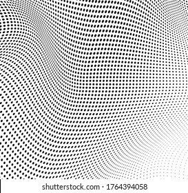 Textura monocromática caótica de medio tono. Fondo de puntos blanco y negro vectorial