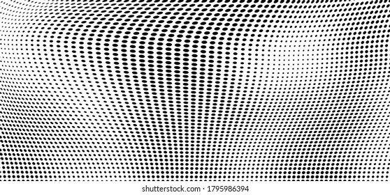 Monochrome chaotic half-tone texture. Vector black and white background of dots