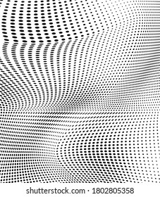 Monochrome chaotic half-tone texture. Vector black and white background of dots