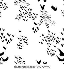 Monochrome check on white background seamless pattern