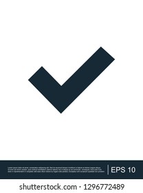 Monochrome Checkmark icon, logo, vector