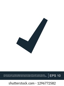 Monochrome Checkmark icon, logo, vector