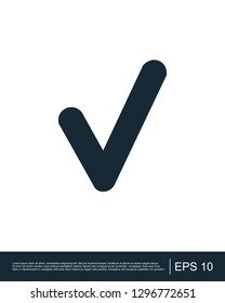 Monochrome Checkmark icon, logo, vector