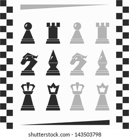 monochrome chessmen silhouette