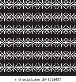 Monochrome Christmas fair isle pattern design for fashion textiles, knitwear and graphics