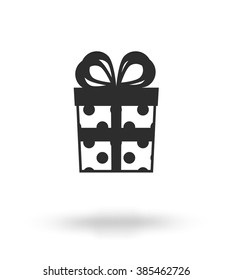 Monochrome Christmas and New Year gift, vector flat design