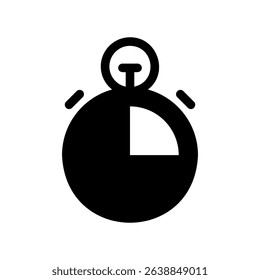 Monochrome Chronometer Symbol Representing a Timed Duration