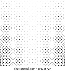 Monochrome circle pattern - abstract geometrical vector background design from dots and circles