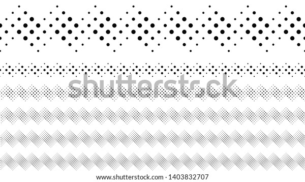 Monochrome circle pattern\
page separator set - black and white abstract vector design\
elements from\
circles