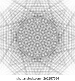 Monochrome circular design vector, decorative abstract geometrical pattern.