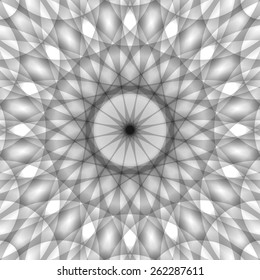 Monochrome circular design vector, decorative abstract geometrical pattern.