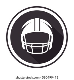 monochrome circular frame with american football helmet