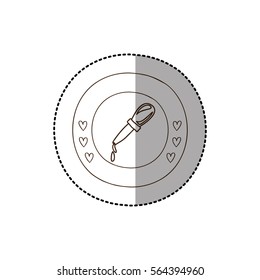 monochrome circular frame with middle shadow sticker with dropper