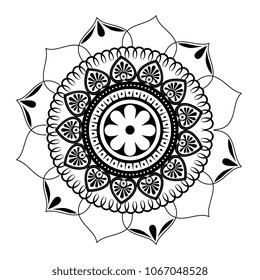 monochrome and circular mandala