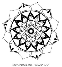 monochrome and circular mandala