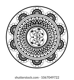 monochrome and circular mandala