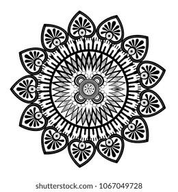 monochrome and circular mandala