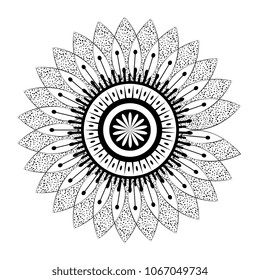 monochrome and circular mandala