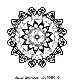 monochrome and circular mandala