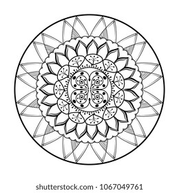 monochrome and circular mandala
