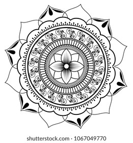monochrome and circular mandala