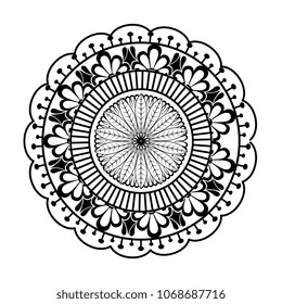 monochrome and circular mandala