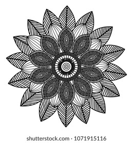 monochrome and circular mandala