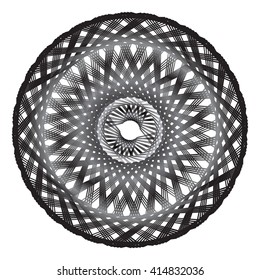 Monochrome circular mandala. Vector illustration.