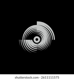 Monochrome circular propeller and vortex symbol. Vector
