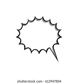 monochrome circular speech with sawtooth contour and tail vector illustration