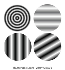 Monochrome Circular Stripes and Spiral Pattern

