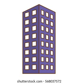 monochrome city building icon image vector illustration design 