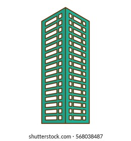 monochrome city building icon image vector illustration design 