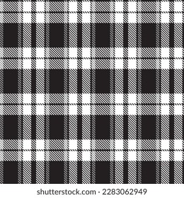 Monochrome Classic Plaid textured seamless pattern for fashion textiles and graphics