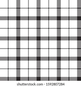 Monochrome classic tartan seamless pattern. Vector illustration.