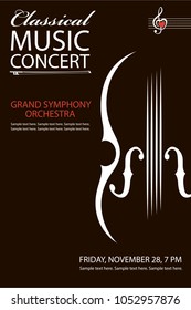 monochrome classical concert poster with violin image