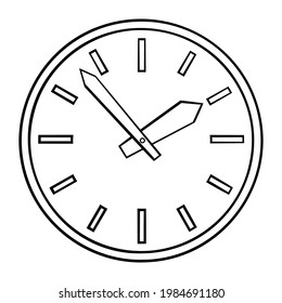 Monochrome Clock Showing Two Oclock Outline Stock Vector (Royalty Free ...