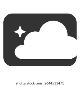 Monochrome Cloud and Star Icon