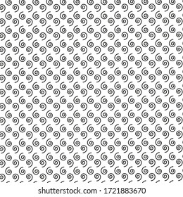Monochrome color curlicues pattern, outline flat style
