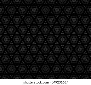 monochrome color fantasy geometry pattern. floral theme. vector seamless illustration. for design, wallpaper, card, invitation