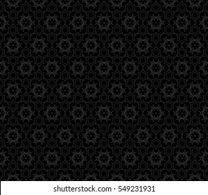 monochrome color fantasy geometry pattern. floral theme. vector seamless illustration. for design, wallpaper, card, invitation