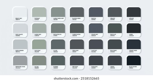 Monochrome color palette collection. Color gradation from white to black. Vector illustration