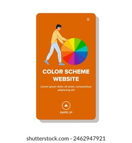 monochrome color scheme website vector. pastel neutral, gradient bright, muted complementary monochrome color scheme website web flat cartoon illustration