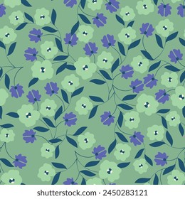monochrome color a solid simple small chamomile flower with stalk leaves, all over vector design with bright solid background illustration digital image for textile printing factory