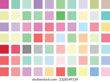 Monochrome color square palette, vector illustration.