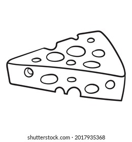 monochrome comic drawing of a piece of cheese.