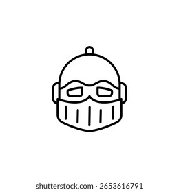 Monochrome Comic Super Villain Face Icon With A Unique Mask Design